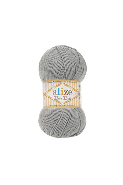 Alize 5 Pieces Baby Best Anti-Pilling Bamboo Blend 344 Gray - 100 Gr. 240 Meters.