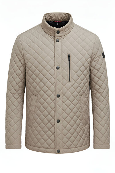 CIVILTIPOLO Чоловічий капітон Regular Fit з внутрішньою підкладкою, кишенями на блискавці, водовідштовхувальний, базовий повсякденний стиль, куртка