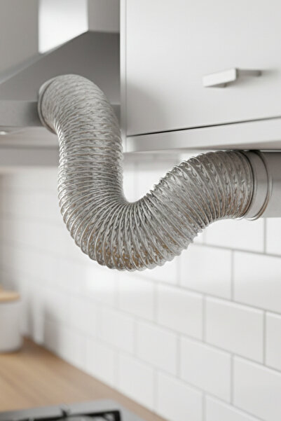 HkTeknik 2 Metre Telli Kopmayan Ankastre Davlumbaz ve Aspiratör Borusu | Alüminyum Baca Flexible Boru