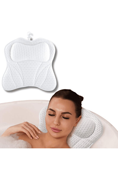 OferteTop Relaxing Bathtub Pillow with Head and Back Support, Stable Fixation with Suction Cups