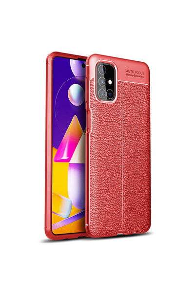 ceppark غطاء Newface لهاتف Samsung Galaxy M31S بتركيز تلقائي - أحمر