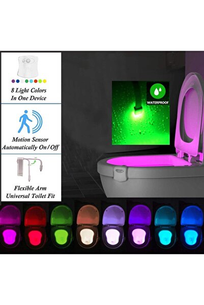 ELECDON Toilet Night Light - Motion Sensor, 8-Color Changing LED