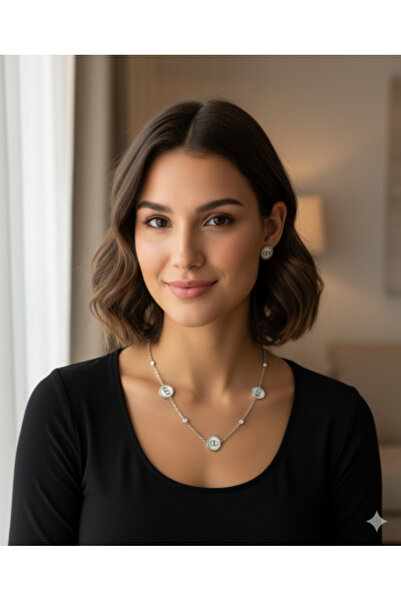 burjalmodah طقم اكسسوارات نسائي فضي