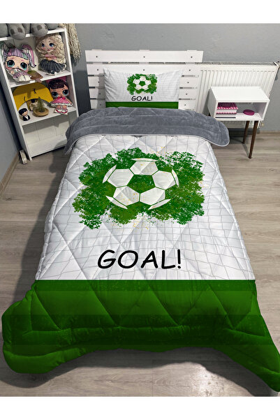 yok yok evim eve dair her şey Welsoft Fluffy Double-Sided Football Patterned Single Quilt Sleeping Set