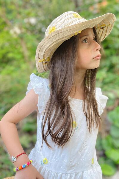 Breeze Rochie pentru fetiță cu broderie florală și detaliu din guipură, 3-7 ani, ecru