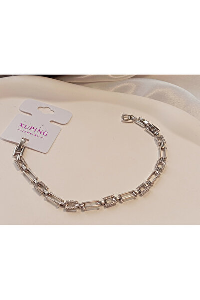 XUPING JEWELRY Silver Color Rectangular Zircon Stone Vip Bracelet