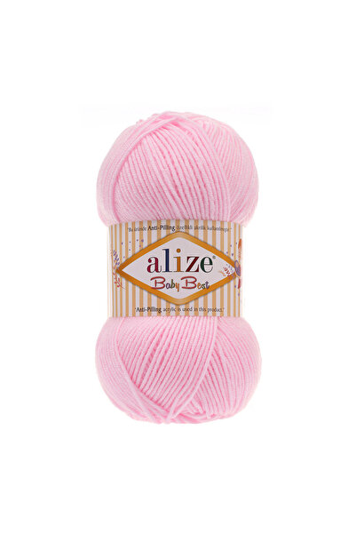Alize 5 Pieces Baby Best Anti-Pilling Bamboo Blend 185 Powder Pink - 100 Gr. 240 Meters.