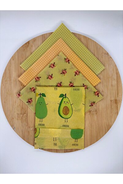 Vera Food %100 Doğal Balmumu beeswax tekrar kullanılabilir saklama bezi (35x35 üç adet bez, 35x30 kese)