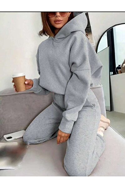 BY CAESAR Hooded Bottom Top Set Tracksuit Three Thread Oversize Fit Unisex