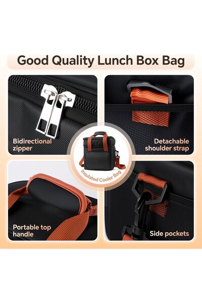 Baytion Insulated Lunch Bag for Women & Men, 12L Leakproof Double-Deck Cooler Bag