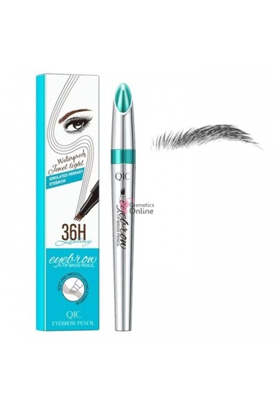QIC Eyebrow pencil with Microblading effect gel 36H - 04 Black (Black)