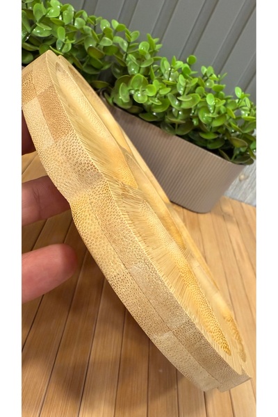 Snow Homs Bölmeli Orjinal Bambu Bölmeli Sunum Tabağı Kahvaltılık , Çerezlik, Sunumluk Bambu Ölçü:21x21