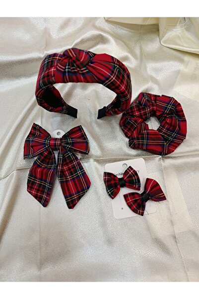 ELAS HOME Plaid Pattern 4 Piece Buckle Set