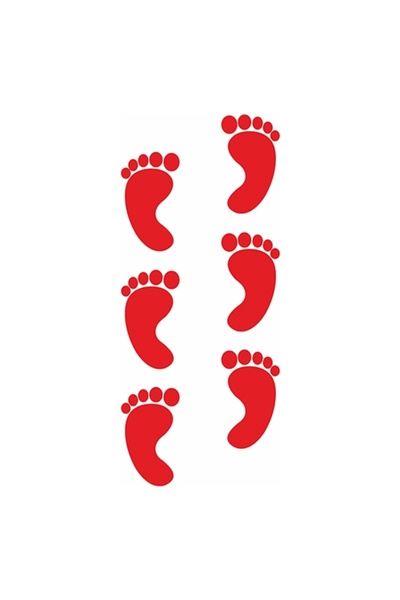 heptex Ayak İzi Sticker (20 Çift - Yazılacak Kelimeyi Siz Belirleyin)