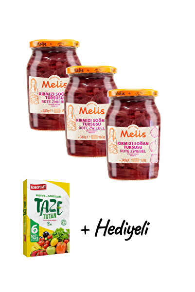 KMS HOME Melis Kırmızı Soğan Turşusu Gurme Lezzet 340 gr X 3 Adet