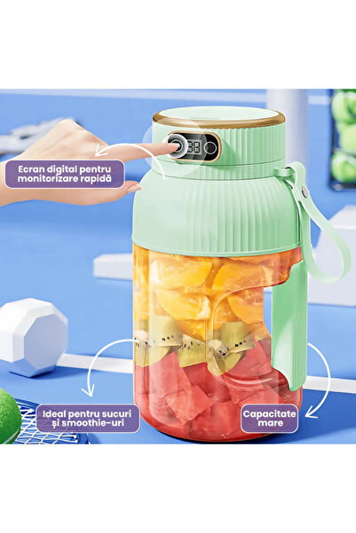 OferteTop Portable Blender with Digital Display and 10 Powerful Blades for Juices and Smoothies (1.2 Liters)