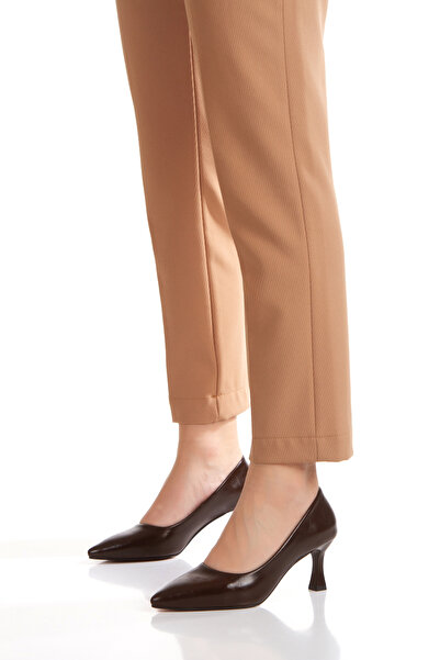 PASSAGE SHOES 3053 Women's Leather Heeled Shoes Brown