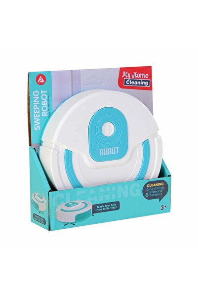 hak-iş oyuncak Pilli Küçük Robot Süpürge - Eğitici Temizlik Çocuk Oyuncak Seti