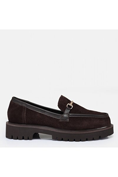 butikpabuc Women's Loafer Shoes Brown Genuine Suede Leather Large Size (35-44)