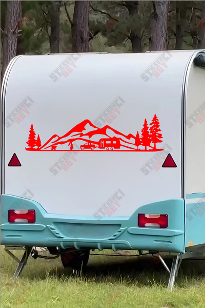 STİCKERCI BEY Mountain Visual Caravan Sticker Coating