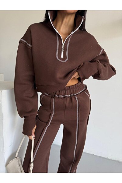 LUNES Σετ με λεπτομέρεια ραφής με τρεις κλωστές Ş επένδυση fleece