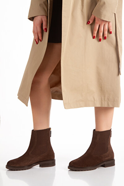 PASSAGE SHOES Women's Genuine Leather Zippered Daily Boots 5121 Brown