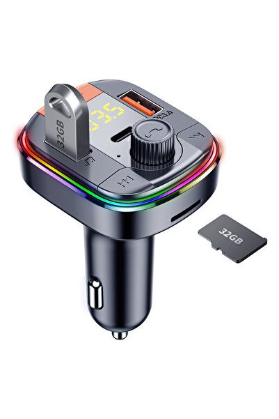 Generic Bluetooth Car Transmitter with Dual USB, QC3.0 Fast Charge, LED Display & Handsfree Calling