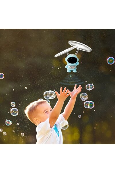 zyteq ZYTEQ®️ flying space robot, interactive toy, LED lights, astronaut luminous, white