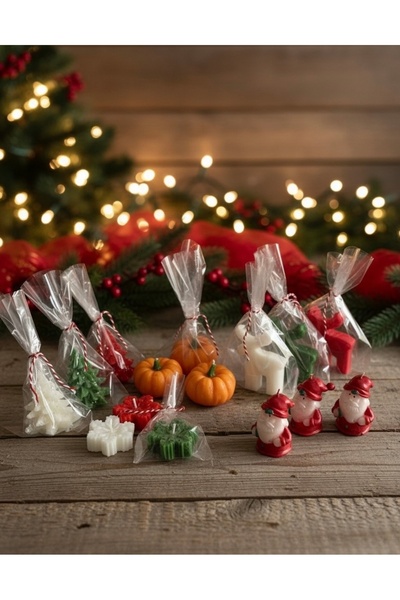 Candles Flame Yeni Yıl & Noel Hediyelik 15'li Mum Seti - Yılbaşı Konseptli Sü...