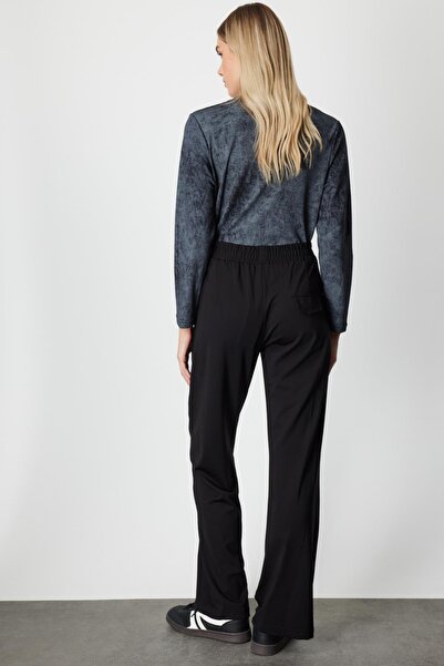 KATREGİYİM On Fashion Plus Size Pocket Button Detail Wide Leg Sweatpants