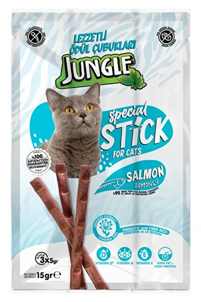 Jungle - Kediler Için Ödül Çubuğu Mama - 3*5gr / Somon Balıklı