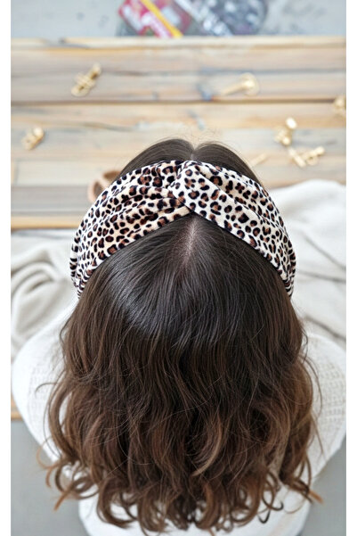 Mufincollection Leopard Pattern Elastic Hair Band / Women's Cross-Tied Elastic Bandana