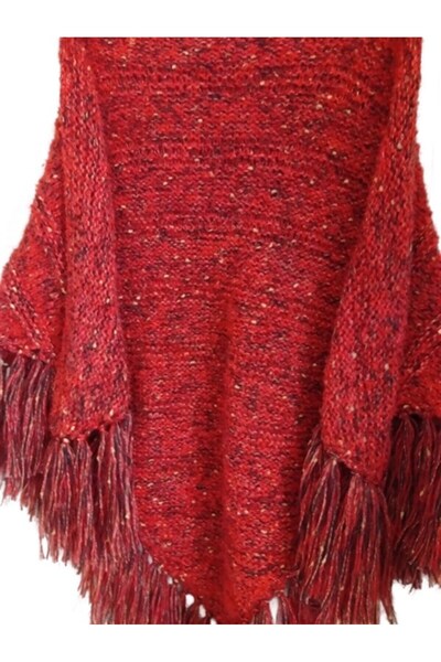 eL&Ma Design El Örgüsü Kırçıllı Turuncu Büyük Boy Şal