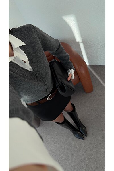 HAZELANNA Gray Shirt Cardigan