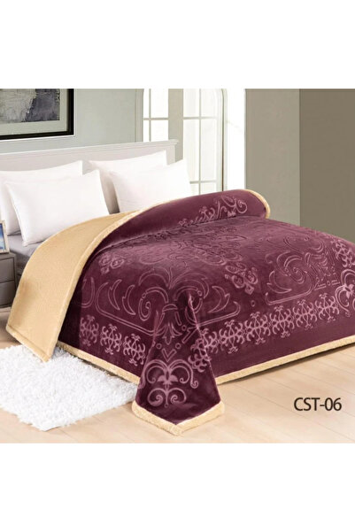 BEC29 بطانية دبل فيس فاخرة نقش بارز - مقاس 220x240 سم - تدفئة قصوى للشتاء