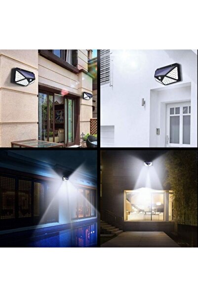 hoffmans Set of 3 x 100 LED Solar Lights Outdoor with Solar Panel, Motion Sensor, Economical