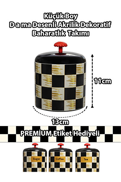 Tercih Home 6-Piece Checkered Mckenzi Pattern Spice Set Economical Stylish Grain Food Container