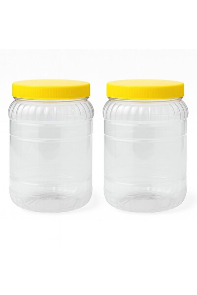 YENİ KOÇ PLASTİK 2-Piece Transparent Body Food Storage Jar with Lid 2 Liters ...