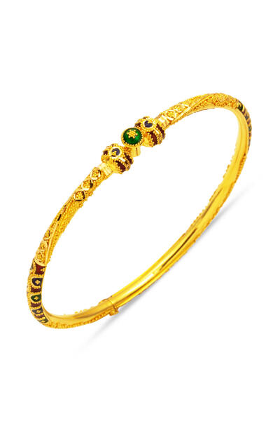 Bilezikci Hint İşi 22 Ayar Altın Kilitli Bilezik