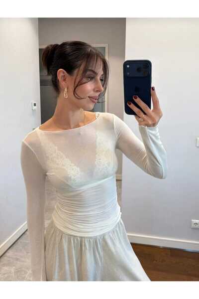 YEK&BİR BOAT NECK TRANSPARENT BLUZ