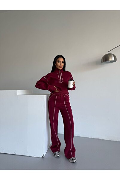 LUNES Three Thread Ş Fleece-Lined Suit with Stitching Detail