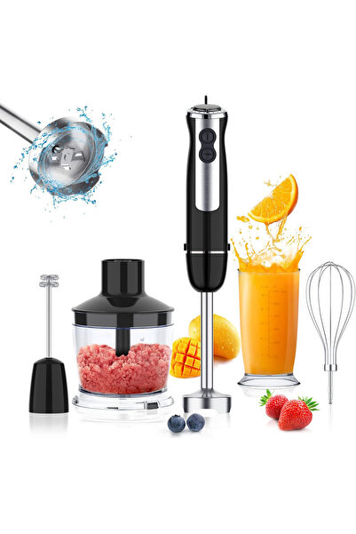ALAMAREQ Hand Blender 5-in-1 Immersion Stick Blender 12-Speed Stainless Steel Stick Electric Blender Set