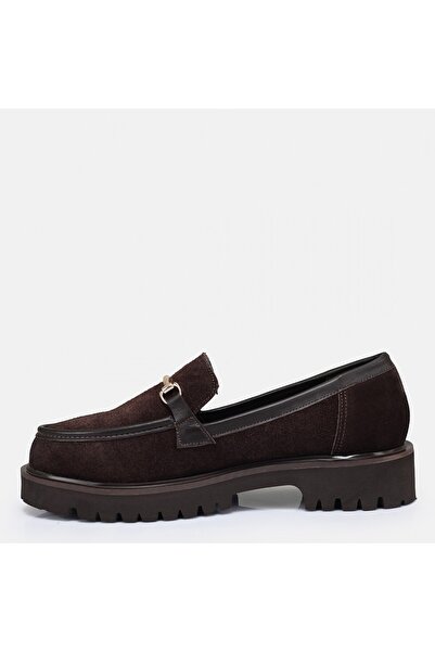 butikpabuc Women's Loafer Shoes Brown Genuine Suede Leather Large Size (35-44)