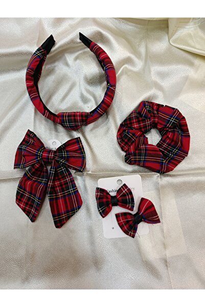 ELAS HOME Plaid Pattern 4 Piece Buckle Set