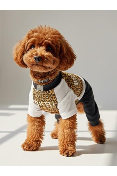 Kemique بدلة كلب من القطن الممشط بنقشة الفهد |   يساعد على تقليل تساقط الشعر ...