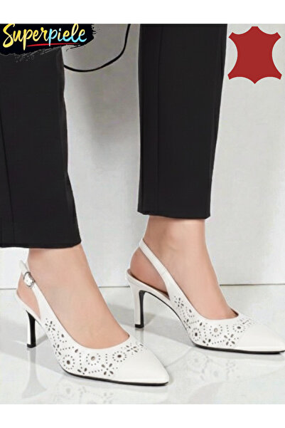 ANGEL BLUE Women's genuine leather pointed-toe shoes with thin heel