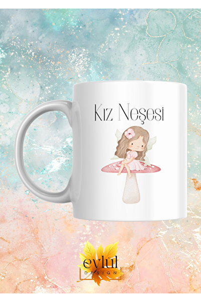 Eylül Design Girl's Joy Written Special Design Fun Fairy Printed Mug Cup Gift...