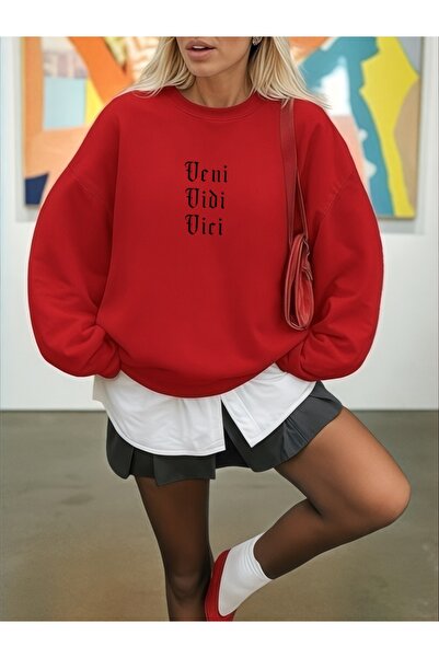 ArtYus Unisex Long Sleeve Veni Vidi Viri Transfer Print Size Printed K Crew Neck Sweatshirt