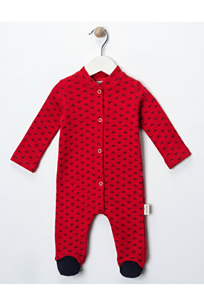Noone Mini Patterned Baby Romper - Long Sleeves, Crew Neck
