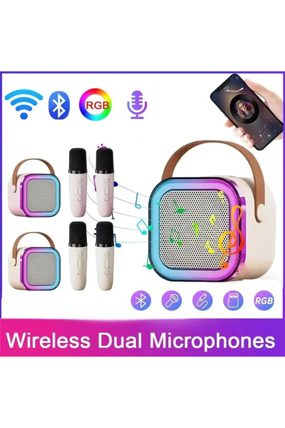 Generic K12 Portable Bluetooth Karaoke Speaker 5.3 PA with 1-2 Wireless Microphones for Home & Kids